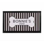 Personalised Black Stripe Pet Bowl Mat - Image 5