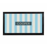 Personalised Blue Stripe Pet Bowl Mat - Image 6