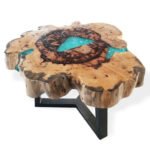 Ancient Wisdom Aqua Tamarind Wood & Resin Coffee Table - Image 7