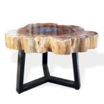 Ancient Wisdom Sky Blue Tamarind Wood & Resin Coffee Table - Image 14
