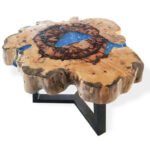 Ancient Wisdom Sky Blue Tamarind Wood & Resin Coffee Table - Image 13