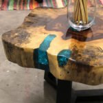 Ancient Wisdom Sky Blue Tamarind Wood & Resin Coffee Table - Image 11