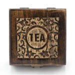 Ancient Wisdom 4 Compartment Mango Wood Carved Tea Box - Image 3