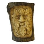 Ancient Wisdom Small Green Man Tree Trunk Carving