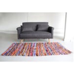 Ancient Wisdom Large Handmade Velvet & Cotton Indian Rug (105 x 185cm) - Image 4