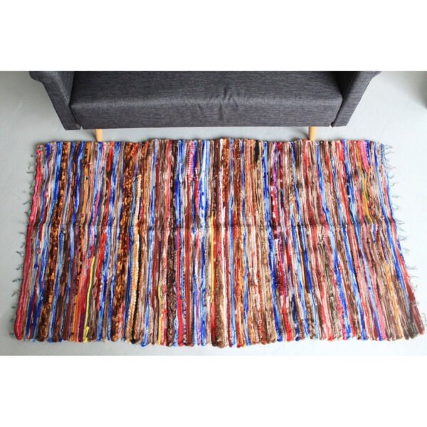 Ancient Wisdom Large Handmade Velvet & Cotton Indian Rug (105 x 185cm)