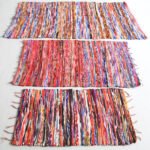 Ancient Wisdom Handmade Small Indian Cotton Rag Rug (80 x 90cm) - Image 4