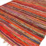 Ancient Wisdom Luxury Cotton Rag Rug (152 x 90cm) – Orange - Image 6