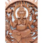 Ancient Wisdom 40cm Ganesh Design Decorative Wooden Panel - Image 3