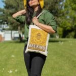 Ancient Wisdom Iconic Toni Natural Cotton Nomad Sari Tote Bag – Bee Kind - Image 7