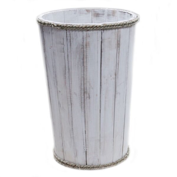 Ancient Wisdom Large Whitewash Albasia Wood Storage Tub