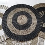 Ancient Wisdom Round Seagrass Circles Black & Tan Rug – 1m - Image 2