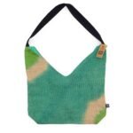 Ancient Wisdom Soft Blend Jute & Cotton Shoulder Tote Bag - Teal