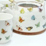 Ancient Wisdom Ceramic Herbal Teapot & 6 Matching Tea Cups – Butterflies Design - Image 2
