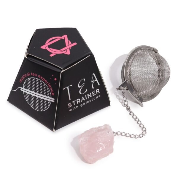 Ancient Wisdom Raw Crystal Gemstone Tea Strainer - Rose Quartz