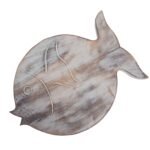 Ancient Wisdom Whitewash Albasia Wood Fish Stand - Image 5