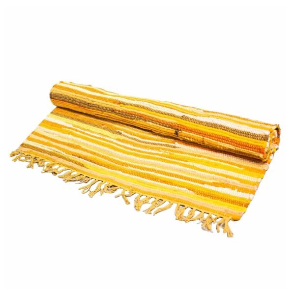 Ancient Wisdom Premium Quality Cotton Room Rag Rug (150x90cm) – Sunrise Oranges