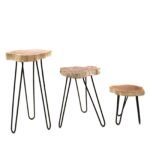 Ancient Wisdom Set of 3 Whitewash Gamal Wood Plant Stands - Image 7