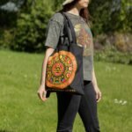 Ancient Wisdom Iconic Black Cotton Classic Tote Bag – Luna Alchemy Wheel - Image 7