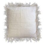 Ancient Wisdom Linen Cushion Cover with Fringe (60x60cm)