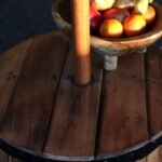 Ancient Wisdom Natural Wood Beer Barrel Table & Parasol Stand – 60 x 48.5cm - Image 3