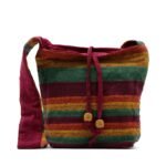Nomad Sari Nepal Cotton Sling Bag - Mountain Trek Tan & Greens