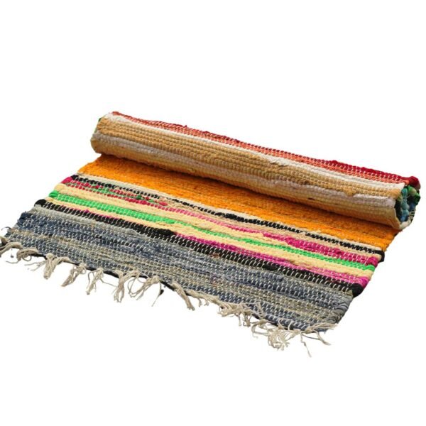 Ancient Wisdom Premium Quality Cotton Room Rag Rug (150x200cm) - Rainbow Colours