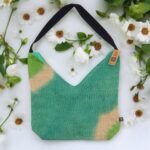 Ancient Wisdom Soft Blend Jute & Cotton Shoulder Tote Bag - Teal - Image 4
