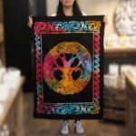 Ancient Wisdom Handcrafted Cotton Wall Art (112 x 78cm) – Tree with Adam & Eve - Image 2