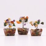 Ancient Wisdom Mini Multi Stones Gemstone Tree (15 Stones) On Orgonite Base - Image 5