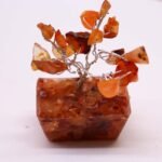 Ancient Wisdom Mini Carnelian Gemstone Tree (15 Stones) On Orgonite Base - Image 3