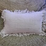 Ancient Wisdom Linen Cushion Cover with Fringe (30x50cm) - Image 3