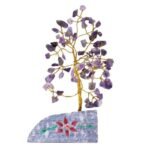 Ancient Wisdom Amethyst Gemstone Tree (80 Stones) On Gemstone Rock Base