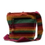 Nomad Sari Nepal Cotton Sling Bag - Mountain Trek Tan & Greens - Image 2