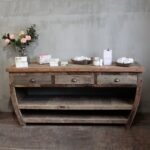 Ancient Wisdom Handcrafted Recycled Wood 3 Drawer Centrepiece Sideboard Table