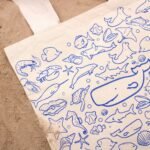 Ancient Wisdom Sea Life Design Big Cotton Shopping Bag - Image 4