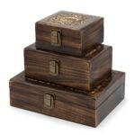 Ancient Wisdom 4 Compartment Mango Wood Carved Tea Box - Image 5