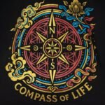 Ancient Wisdom Iconic Black Cotton Classic Tote Bag – Compass of Life - Image 5