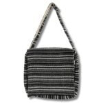 Ancient Wisdom Grey Stripes Soft Banjar Laptop Bag - Image 4