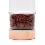 Ancient Wisdom Rose Gold Crystal Glass Tea Infuser Bottle – Red Jasper - Image 2