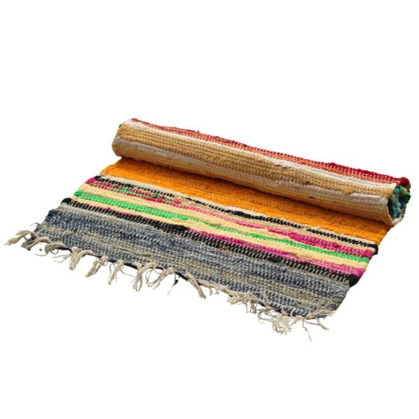 Ancient Wisdom Premium Quality Cotton Room Rag Rug (50x90cm) – Rainbow Colours