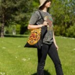 Ancient Wisdom Iconic Black Cotton Classic Tote Bag – Dragon Yin & Yang - Image 6