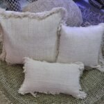 Ancient Wisdom Linen Cushion Cover with Fringe (30x50cm) - Image 2
