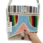 Ancient Wisdom Triangle Design Hemp Laptop Messenger Bag - Image 3