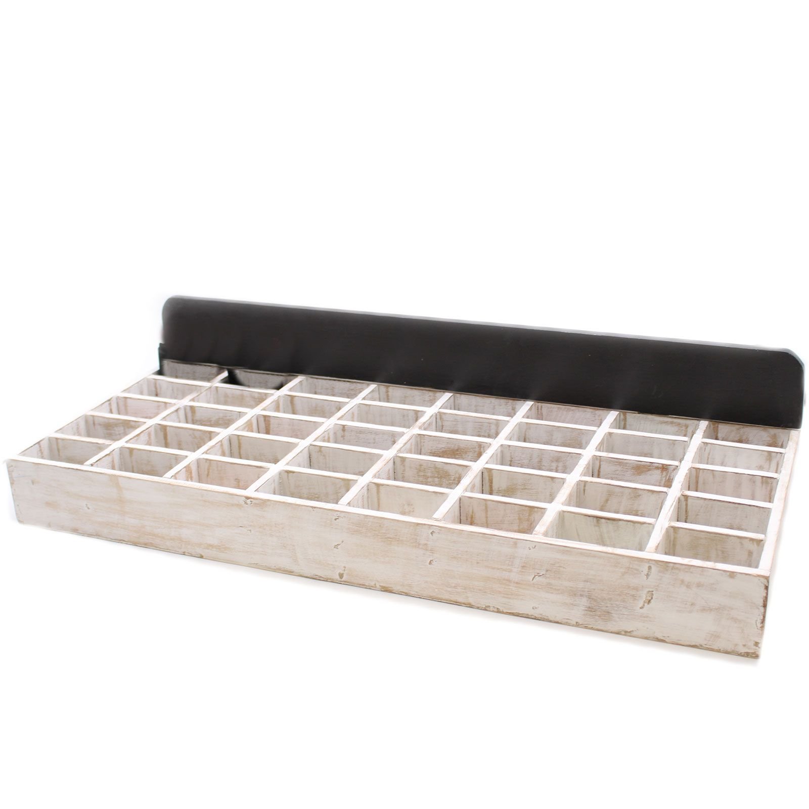 bG9jYWw6Ly9tZWRpYS85Sy9BRC82MFIzMEMxRzZHVEtBRDlLL2U0ZjE5NmNjLmpwZWc.jpg Ancient Wisdom Whitewash 40 Section Albasia Wood Compartment Tray - Image 1