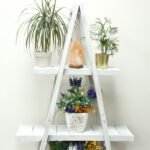 Ancient Wisdom Whitewash Folding Wooden A-Frame Shelf - Image 2