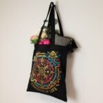 Ancient Wisdom Iconic Black Cotton Classic Tote Bag – Compass of Life - Image 7