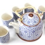 Ancient Wisdom Ceramic Herbal Teapot & 6 Matching Tea Cups – Blue Star Design