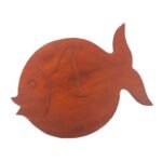 Ancient Wisdom Terracotta Albasia Wood Fish Stand - Image 2