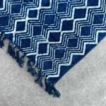 Ancient Wisdom Handmade Cotton Indigo Runner (170x60cm) – Heerak Patern - Image 2